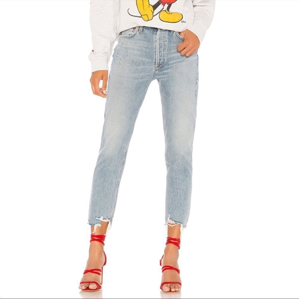 AGOLDE Riley High Rise Straight Crop Jeans Doubt - Picture 9 of 9